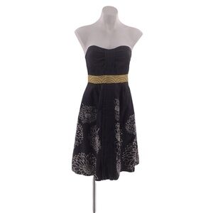 Anthropologie Floreat Floral Embroidered Strapless Dress
